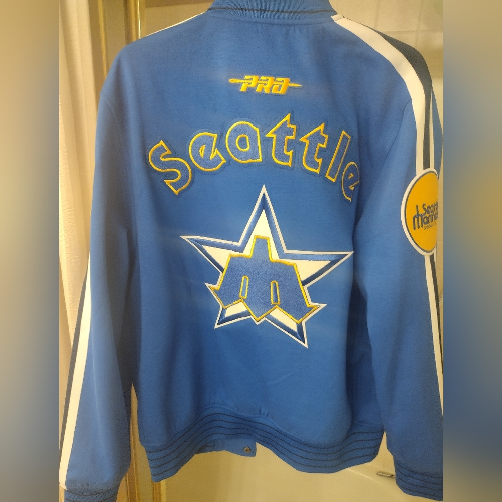 Royal Blue Logo Pro Seattle Mariners Throwback Jacket - Never Worn - Picture 3 of 4